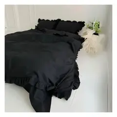 GENERICO - Funda plumón booms 100 % algodón bramante negro 200 hilos