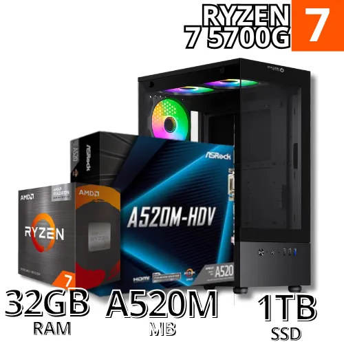 PC GAMER RYZEN 7 5700G 32GB RAM SSD 1TB