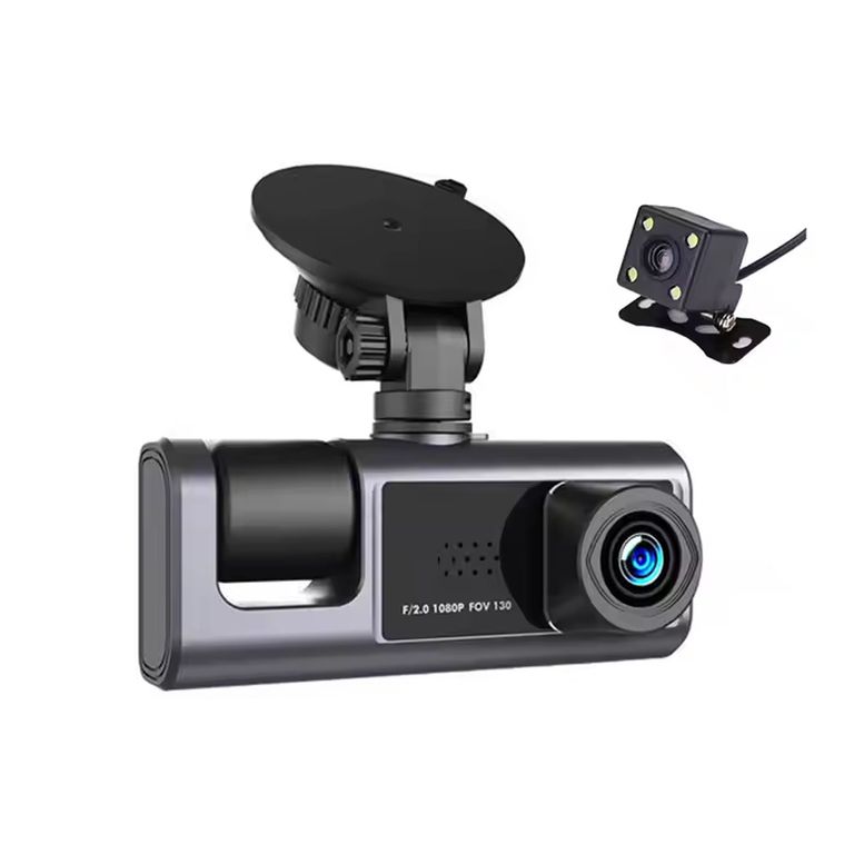 Camara Grabadora Para Auto Con 3 Lentes 1080HD + Camara de retroceso