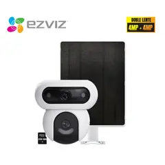 Ezviz - Cámara HB90 Dual Kit 4MP + 4MP Audio 2 vías Batería Panel 256GB
