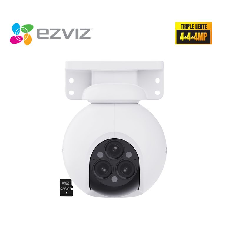 Cámara H80F Multi 2K+ x3 Triple lente Audio 2 vía DetecciónIA Sirena 256GB