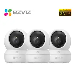Ezviz - Kit 3 Cámaras Seguridad H6C PRO Full HD 2MP Audio Bidireccional Botón llamada