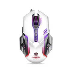 CYBERTEL - Mouse Gamer LED 6B 3600DPI Blanco Exxpert CBX M502