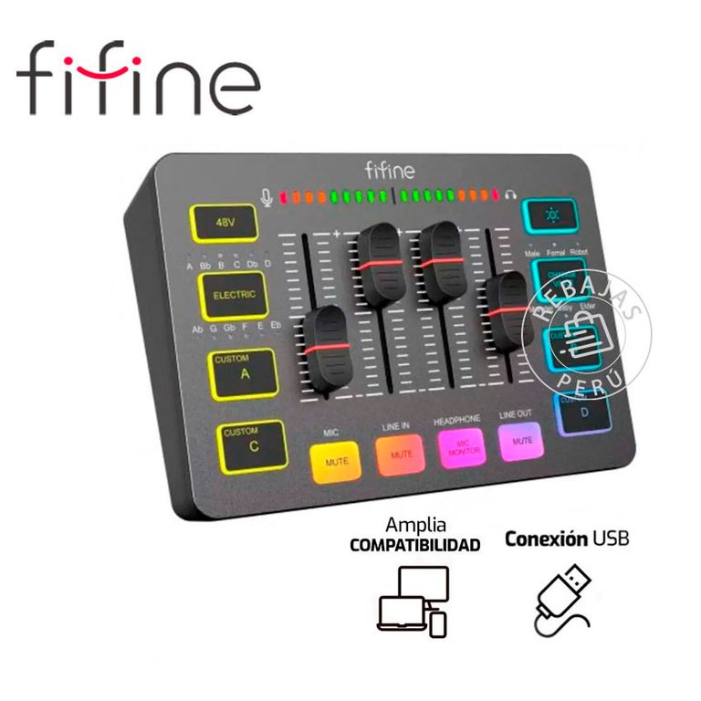 Mixer SC3 Black Interfaz de Audio USB 16bit48kHz portátil