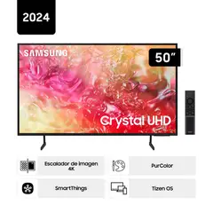 SAMSUNG - Televisor 50 Pulg. Crystal Smart TV Tizen UHD 4K UN50DU7000GXPE