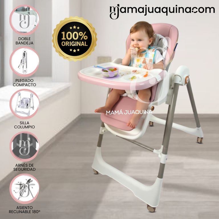 Silla de Comer Columpio 2 en 1 «KING» Edición Limitada Pink