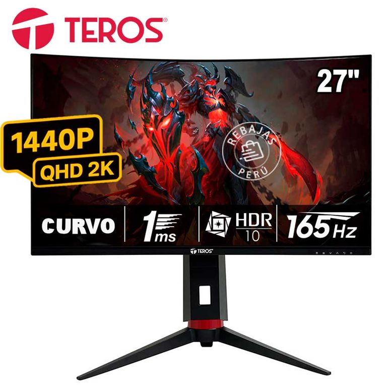 Monitor TE-2765G 27 Curvo QHD 165Hz 1ms HDR10 FreeSync Pivot