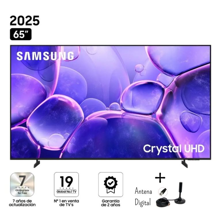 TELEVISOR SMART TV UHD 65 CRYSTAL 4K UN65U8000F TV 2025 + ANTENA DIGITAL