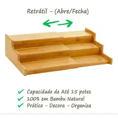 GENERICO - Organizador Expandible en 3 Niveles de Bambu