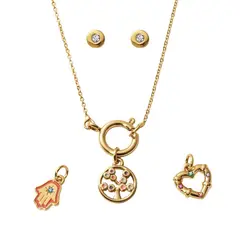 ESIKA - Set Collar + Aretes Good Luck & Love Finart