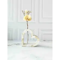 CONKRETE - Florero de Cemento Corazón + Flores Preservadas