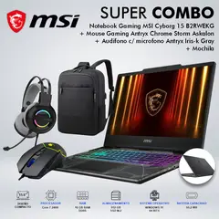 MSI - LAPTOP GAMING CYBORG 15 B2RWEKG CORE 7-240H MEMORIA 16GB DISCO 512GB