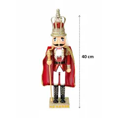 GENERICO - Cascanueces Navideño Rey Madera Decoración 40cm