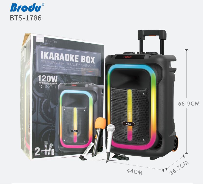 Parlante Altavoz Bluetooth 15" de karaoke Brodu BTS 1786