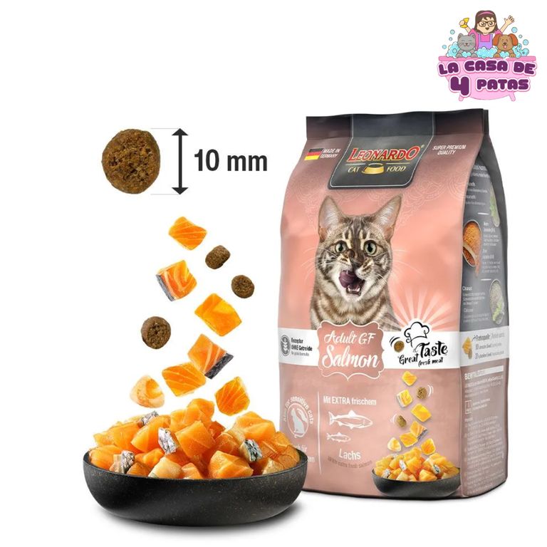 Alimento Leonardo para gatos adultos sabor Salmon sin cereales de 7.5 kg