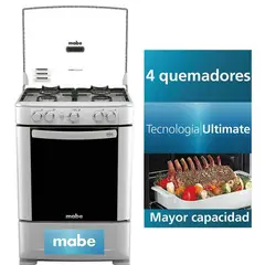 MABE - Cocina a Gas de 4 Hornillas CMP6035FX0 - Croma