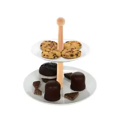 HYGGE - Soporte de Cerámica para Bocaditos de 2 Niveles