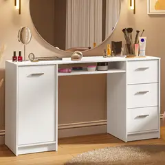 MADESA - Tocador con 1 Puerta y 3 Cajones Blanco