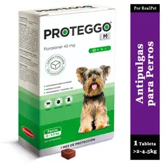 PROTEGGO - Antipulga Masticable 1M para Perros de 2 - 4.5 kg