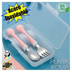 KALE - Cuchara y Tenedor punta Roma para Bebés