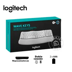 LOGITECH - Teclado Wave Keys Blanco - Ergonómico Inalámbrico BTBolt