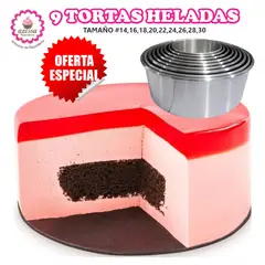 GENERICO - Set Premium de 9 Moldes de Torta Helada para Repostería del 14 al 30