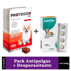 PROTEGGO - Antipulga 1M para Perros de 10 - 20 kg + Endal