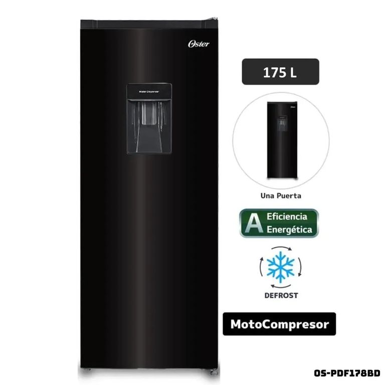 REFRIGERADORA 175 L CON DISP DE AGUA NEGRO - OS-PDF178BD