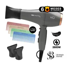 MQ PROFESIONAL - SECADORA PROFESIONAL PRO DIGITAL 2600W + PEINE ECO CAYETANA