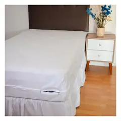 GENERICO - Forro de colchón 100 % algodón bramante blanco