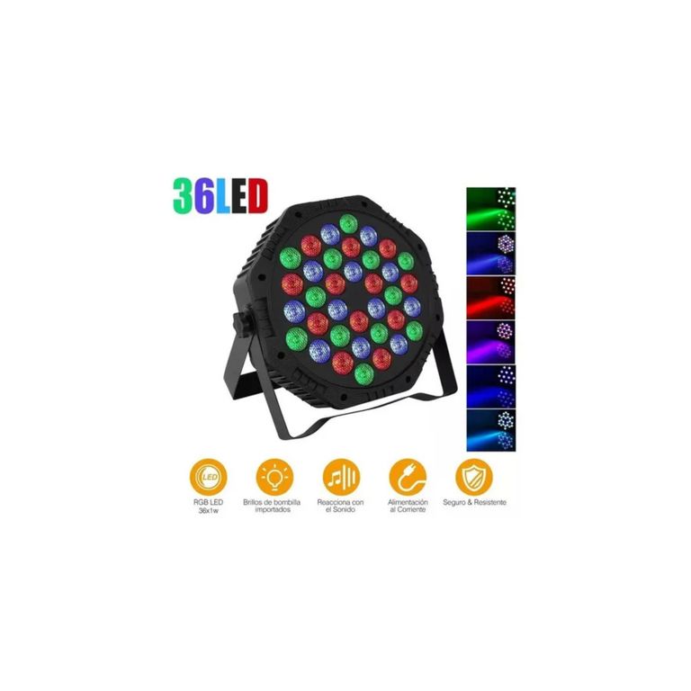 Luz de escenario fiesta LED tacho par Led 36X1 luces color rgb