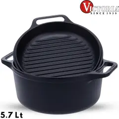 VICTORIA - Olla 6Qt Combo Cooker Hierro 5.7 Lt Esmaltado-