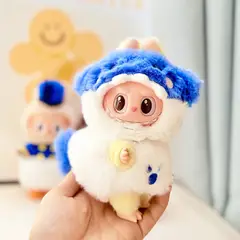 POP MART - Disfraz para Labubu Tiburon Blanco con Azul