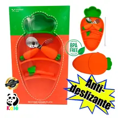 KALE - Set Plato con cubiertos Antideslizante para bebe