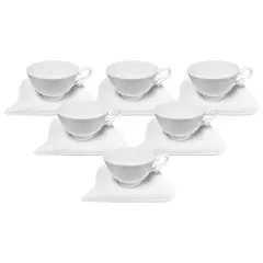INSPIRA - Set de 6 Tazas y Plato de Cerámica Lisa 200 ml