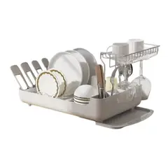 INSPIRA - Escurridor de Platos Dos Niveles con Soporte para Copas