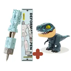 GENERICO - DINO 5 EN 1 AZUL + LAPICERO PARA NIÑOS DISEÑO TRANSFORMERS