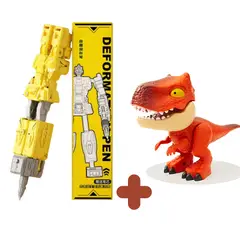 GENERICO - DINO 5 EN 1 ROJO + LAPICERO PARA NIÑOS DISEÑO TRANSFORMERS