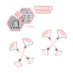 RYBIU IMPORT - Masajeador de Piedra para Cara Rosado Y+Regalo Stickers