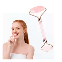 RYBIU IMPORT - Pack2 Masajeador Facial Piedra Natural Transportable Rosado