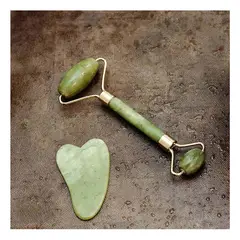 RYBIU IMPORT - Pack2 Masajeadores Piedra para Cara Verde Y+Regalo Stickers