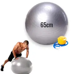 HOLGU - Pelota Pilates De Gimnasio 65cm + Inflador Color PLOMO