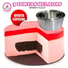 GENERICO - Set de 3 Moldes de Torta Helada N°14, 20 y 26 para Repostería