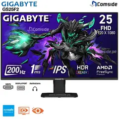 GIGABYTE - Monitor Gaming GS25F2 25” FHD IPS 200Hz 1ms Parlante