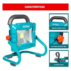 TOTAL TOOLS - Lampara Portatil Recargable LED 37V 25-4H TIPO C - TRLF4415