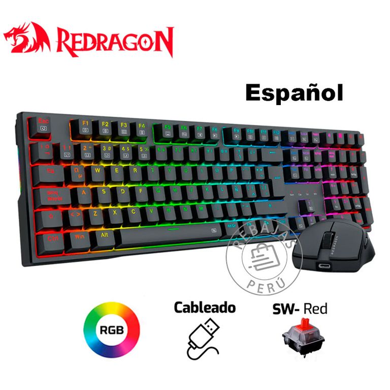 Combo S146-SP Teclado Mecánico K668RGB + Mouse M724 Black