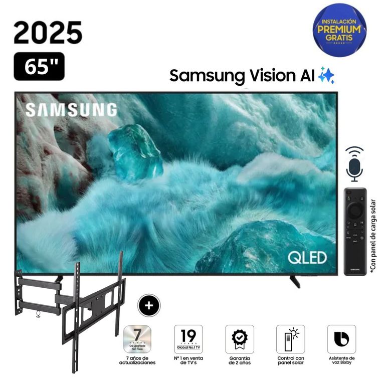 Televisor QLED 65 Visión AI Smart TV QN65Q7F + Rack Giratorio