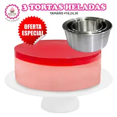GENERICO - Set de 3 Moldes de Torta Helada N°18, 24 y 30 para Repostería