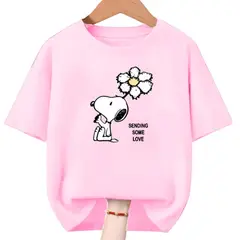 GENERICO - Polos Algodon Modelo Flor Snoop Rosado - Tallas desde 6 hasta XL