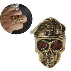 GENERICO - Anillo De Acero inoxidable Calavera craneo Dorado